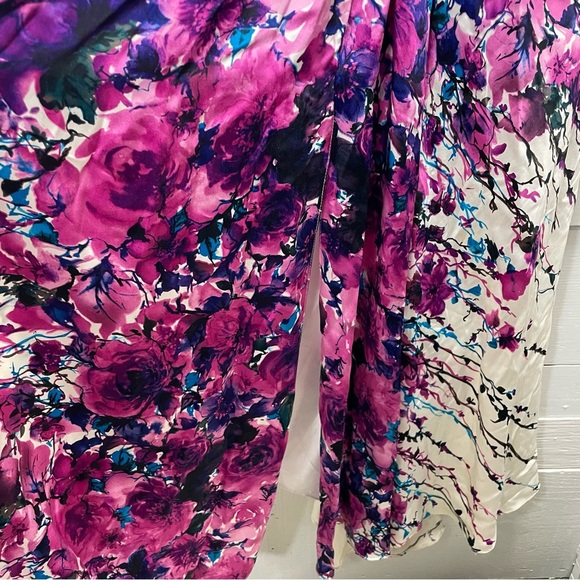 La Femme 100% Silk Floral Jewel Strap Gown Pink Size 4 - Picture 5 of 11